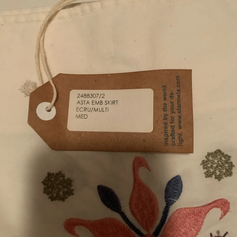 NWT Star Mela Asta Embroidered Skirt